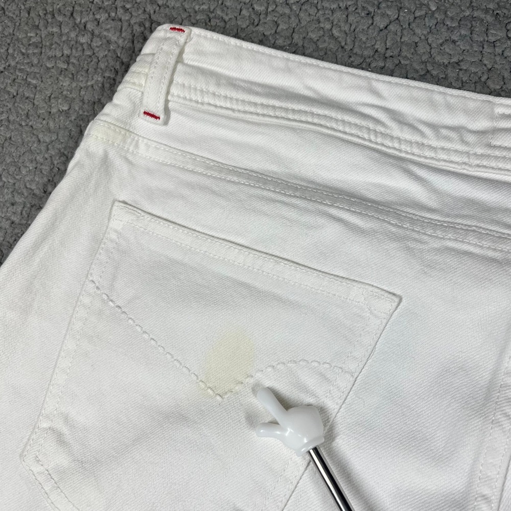 Marco Pescarolo Nerano Denim Jeans Napoli 1 White Mens 54 Made in Italy 39J16 - Picture 5 of 14